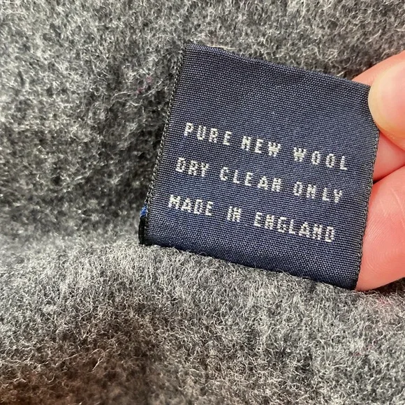 VTG 90’s Pure New Wool Charcoal Grey Winter Scarf Fringe - Picture 4 of 5